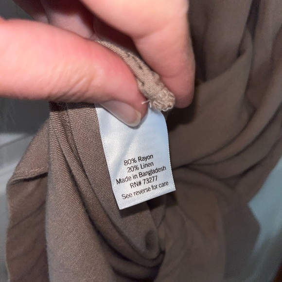 Sonoma Linen Blend Brown Sleeveless Button-Up Dress - Picture 3 of 4